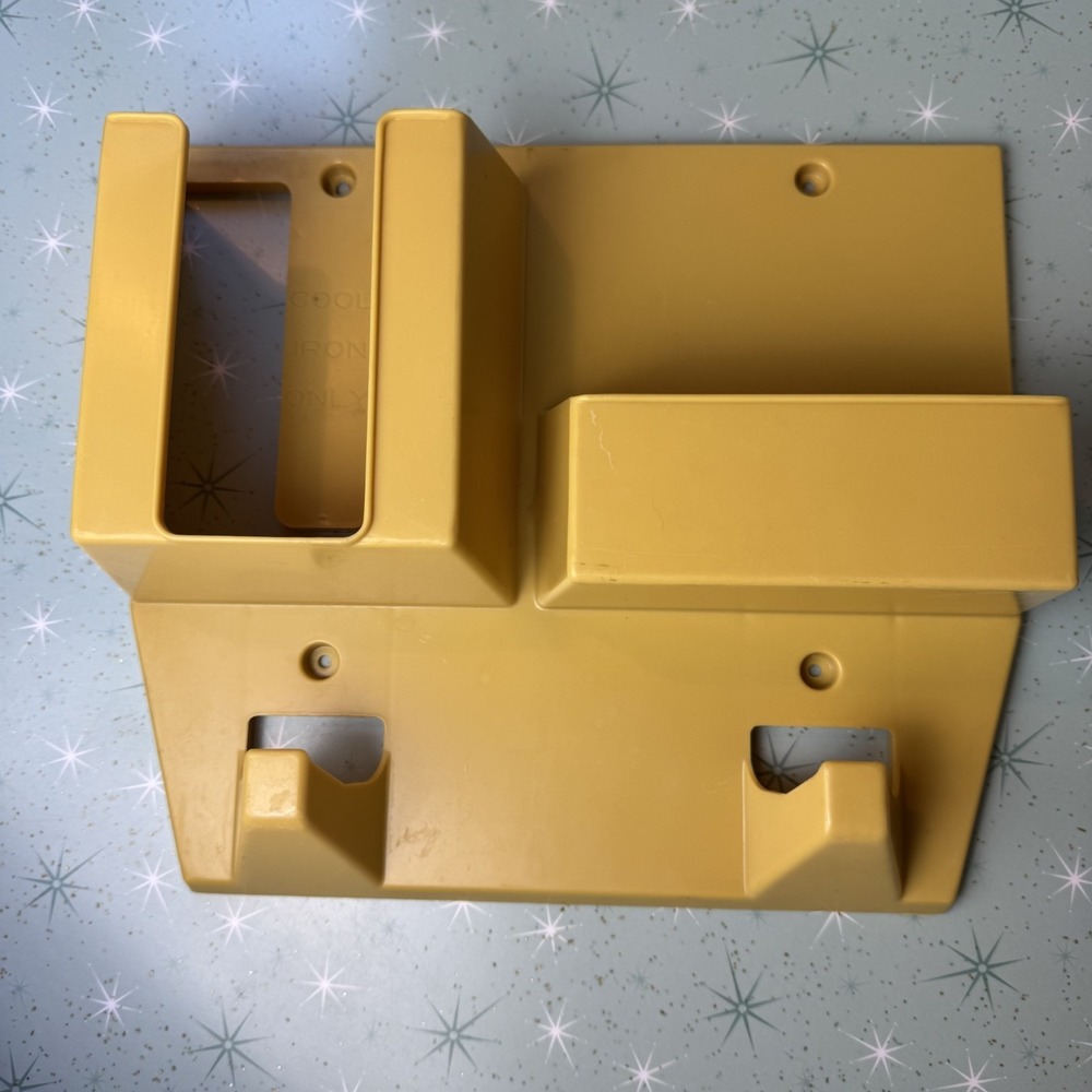 Vintage Rubbermaid Iron Storage Harvest Gold Organizer Wall Mount 80's Retro